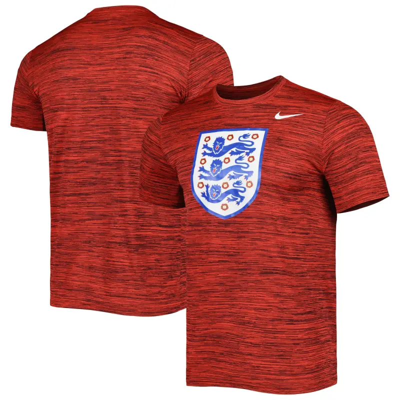 England Footbalkits England National Team Nike Primary Logo Velocity Legend Performance T-Shirt Red – Official World Cup Football Kits