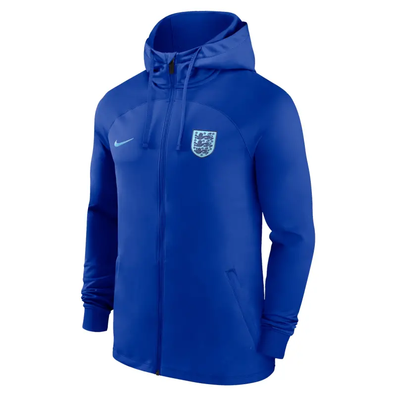 England Footbalkits England National Team Nike Strike Raglan Hoodie Full-Zip Track Jacket – Blue – Official World Cup Football Kits