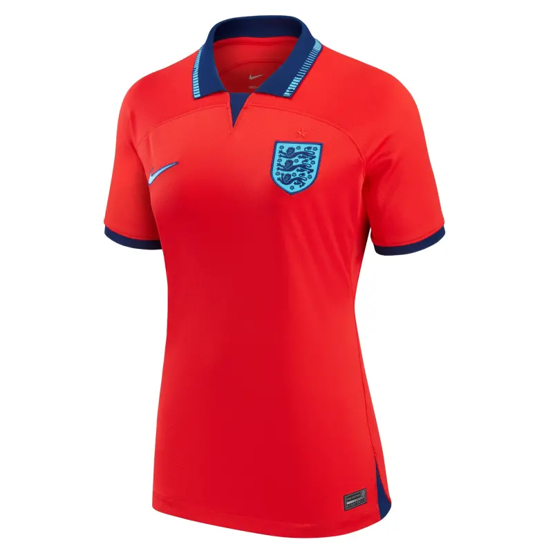 England Footbalkits England National Team Nike Women’s 2022/23 Away Breathe Stadium Replica Blank Jersey – Red – Official World Cup Football Kits