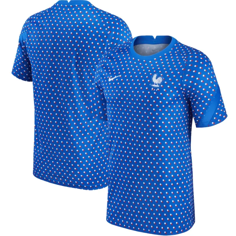 England Footbalkits France Women’s National Team Nike 2021/22 Pre-Match Top – Blue – Official World Cup Football Kits