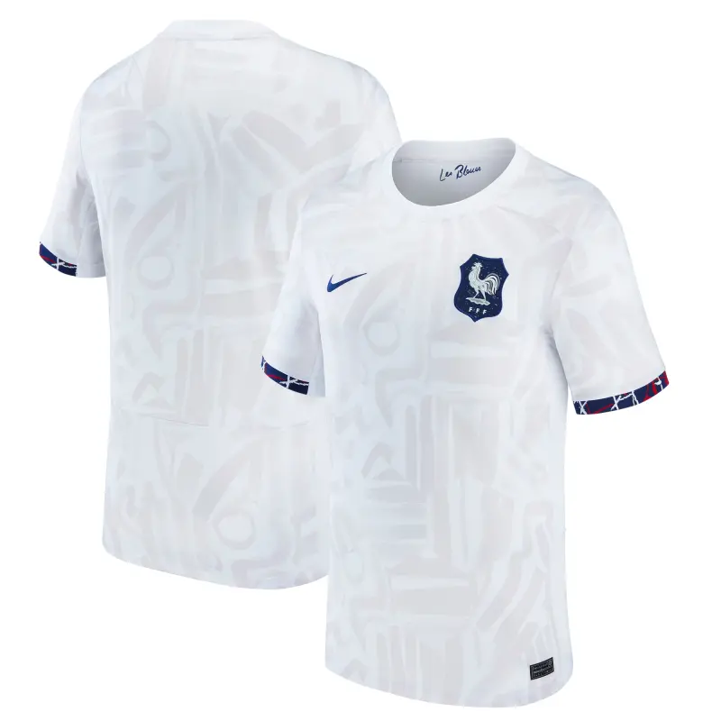 England Footbalkits France Women’s National Team Nike 2023 Away Stadium Replica Jersey – White – Official World Cup Football Kits