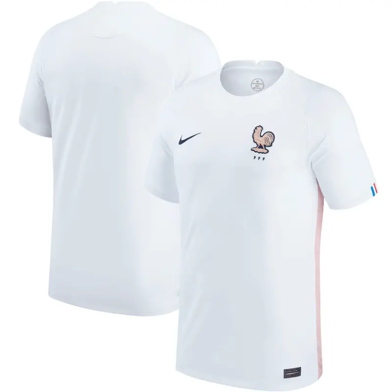 England Footbalkits France Women’s National Team Nike Youth 2022/23 Away Replica Blank Jersey – White – Official World Cup Football Kits