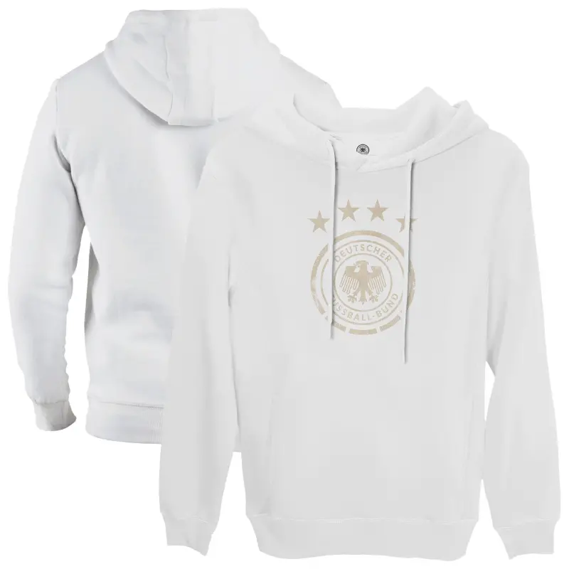 England Footbalkits Germany National Team 1863FC Fleece Pullover Hoodie – White – Official World Cup Football Kits