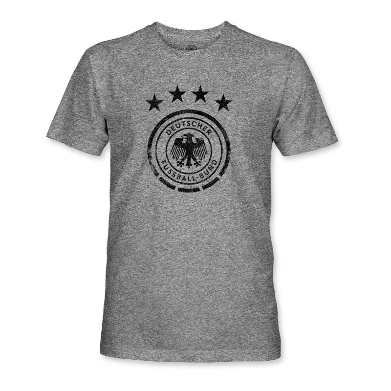 England Footbalkits Germany National Team 1863FC Mono Badge Vintage Tri-Blend T-Shirt – Heather Gray – Official World Cup Football Kits