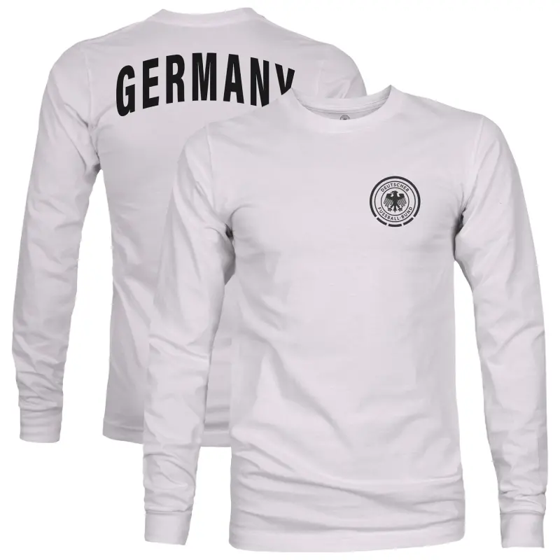 England Footbalkits Germany National Team 1863FC Team Arch Long Sleeve T-Shirt – Silver – Official World Cup Football Kits