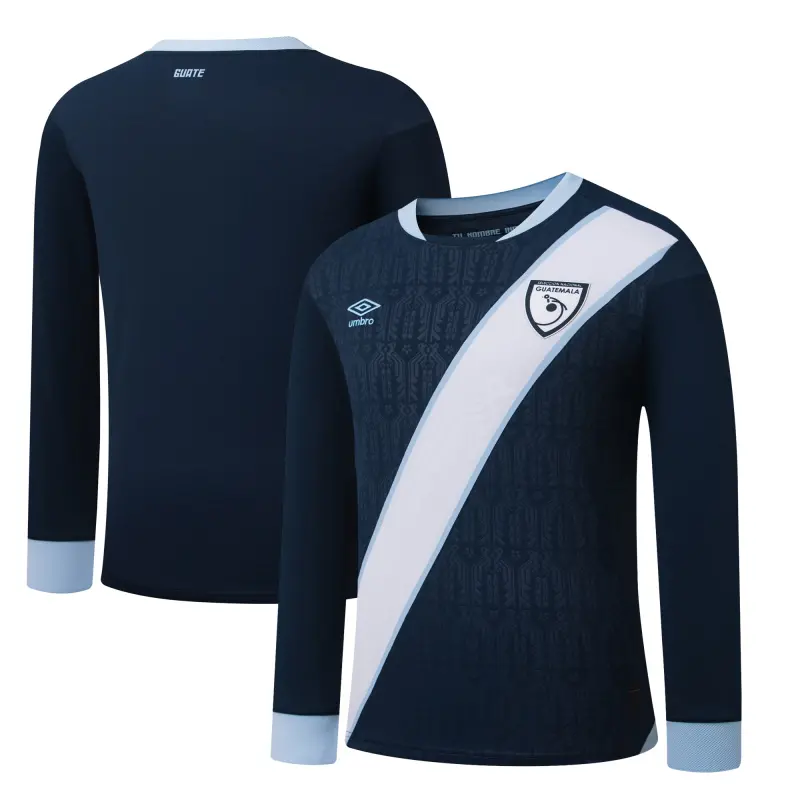 England Footbalkits Guatemala National Team Umbro 2025 Away Replica Long Sleeve Jersey – Navy – Official World Cup Football Kits