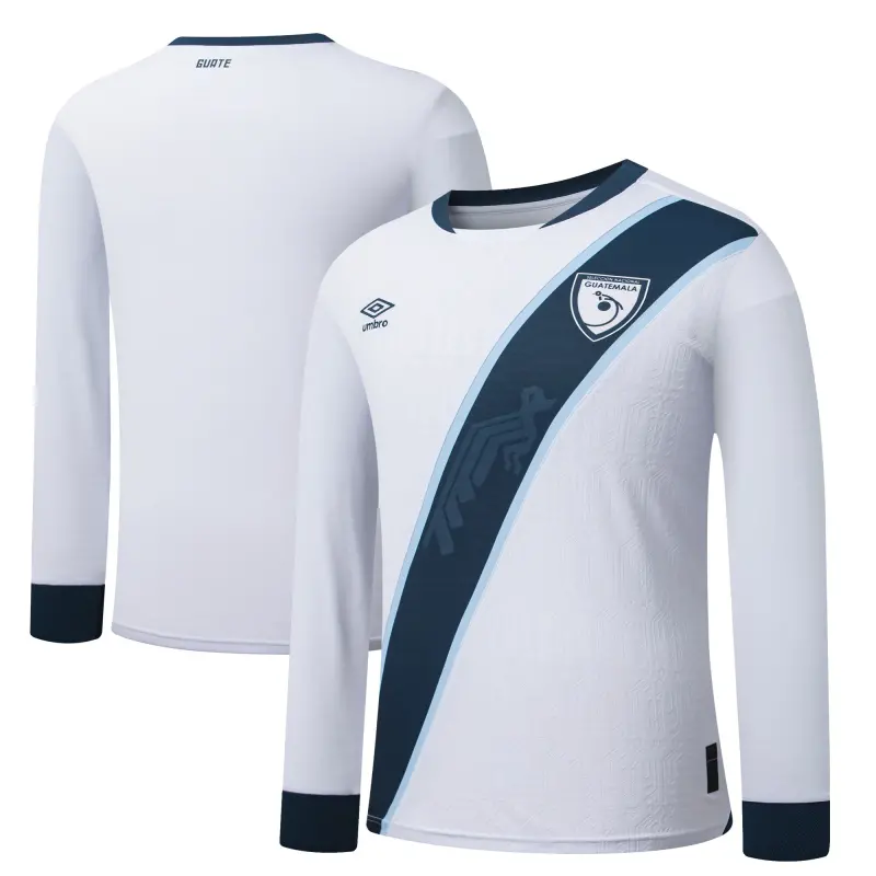 England Footbalkits Guatemala National Team Umbro 2025 Home Replica Long Sleeve Jersey – White – Official World Cup Football Kits