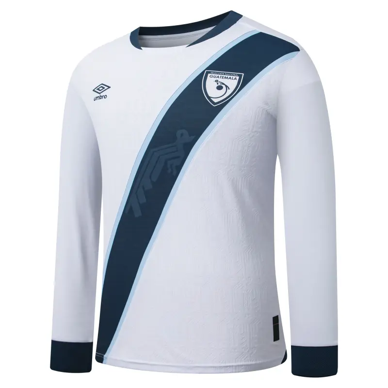 England Footbalkits Guatemala National Team Umbro 2025 Home Replica Long Sleeve Jersey – White – Official World Cup Football Kits