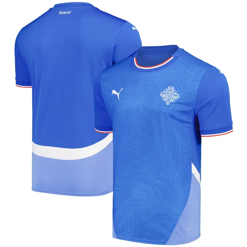 England Footbalkits Iceland National Team Puma 2024 Home Replica Jersey – Blue – Official World Cup Football Kits