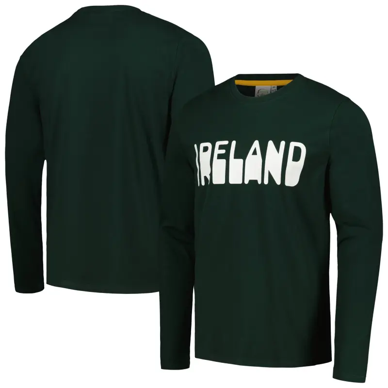 England Footbalkits Ireland National Team Heavy Long Sleeve T-Shirt – Green – Official World Cup Football Kits