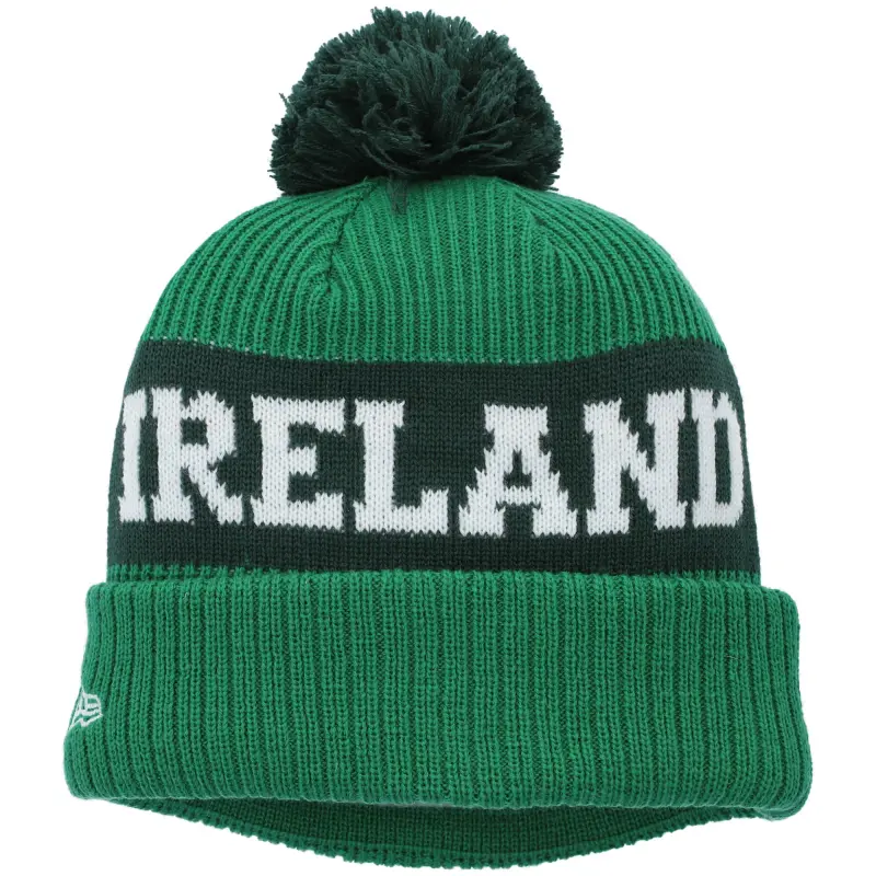 England Footbalkits Ireland National Team New Era Essential Bob Cuffed Knit Hat – Green – Official World Cup Football Kits