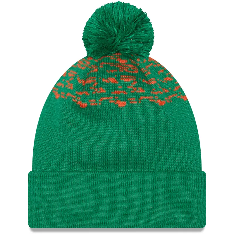 England Footbalkits Ireland National Team New Era Marl Cuffed Knit Hat with Pom – Green – Official World Cup Football Kits