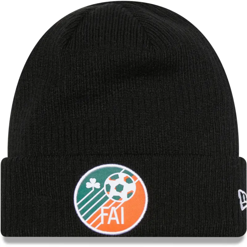 England Footbalkits Ireland National Team New Era Retro Cuffed Knit Hat – Black – Official World Cup Football Kits