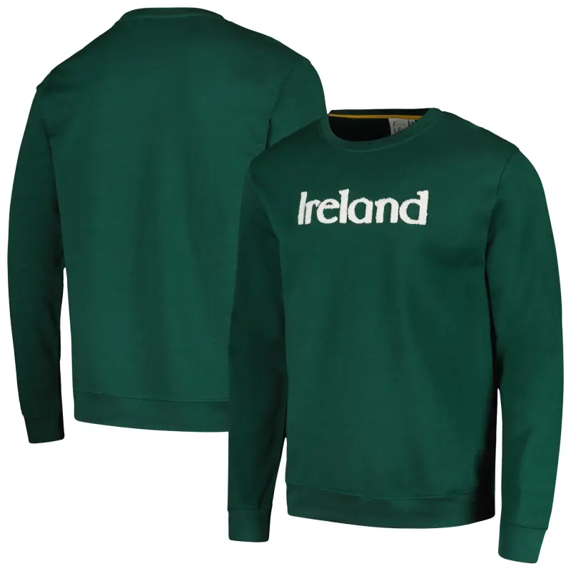 England Footbalkits Ireland National Team Simplicity Leisure Raglan Pullover Sweatshirt – Green – Official World Cup Football Kits
