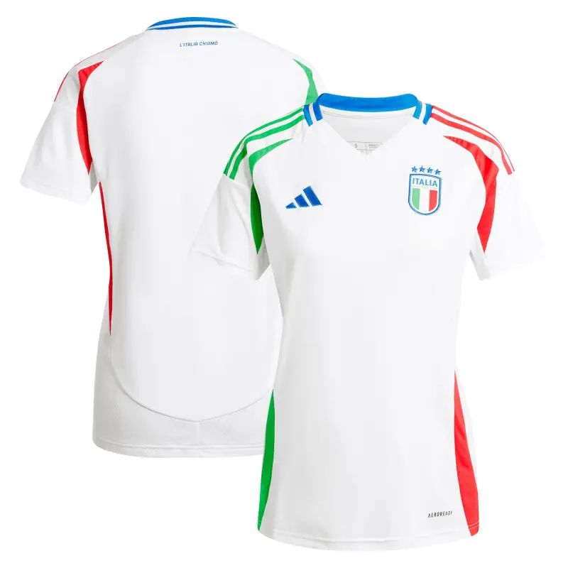 England Footbalkits Italy National Team adidas Women’s 2024 Away Replica Jersey – White – Official World Cup Football Kits