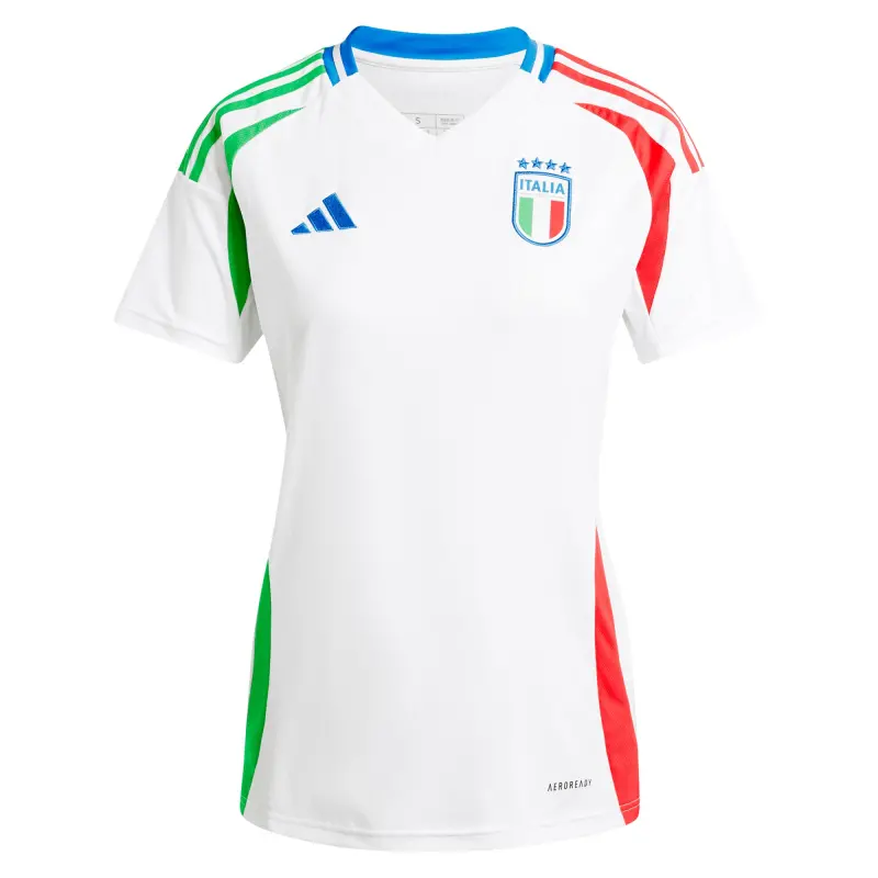 England Footbalkits Italy National Team adidas Women’s 2024 Away Replica Jersey – White – Official World Cup Football Kits