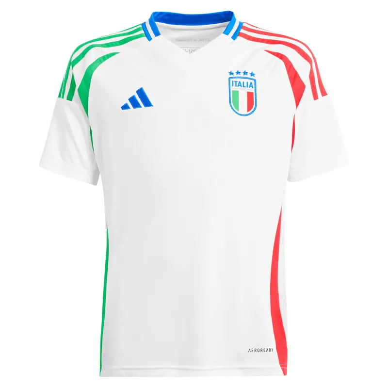 England Footbalkits Italy National Team adidas Youth 2024 Away Replica Jersey – White – Official World Cup Football Kits