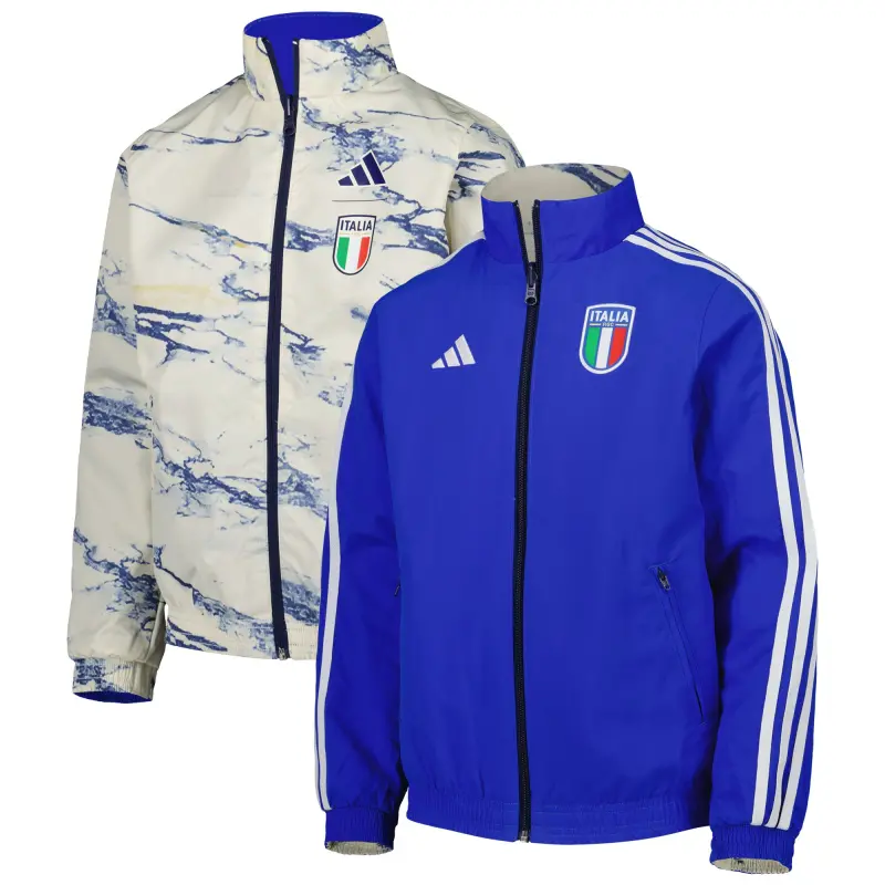 England Footbalkits Italy National Team adidas Youth Team Anthem Reversible Full-Zip Jacket – Blue – Official World Cup Football Kits