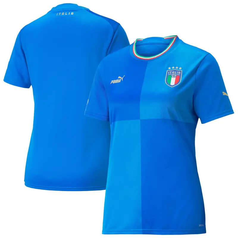 England Footbalkits Italy National Team Puma Women’s 2022/23 Home Replica Blank Jersey – Blue – Official World Cup Football Kits