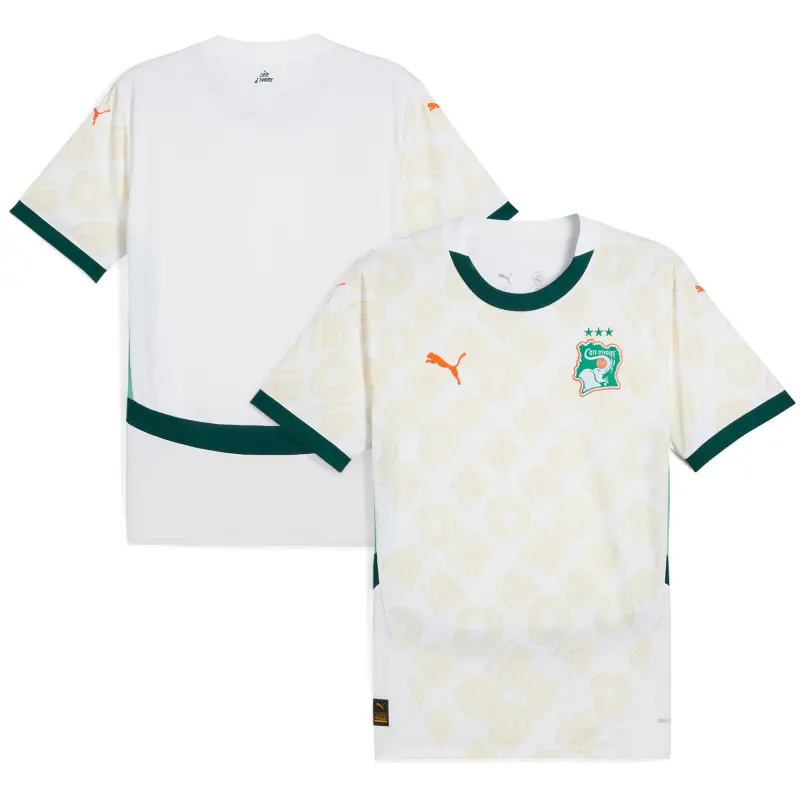 England Footbalkits Ivory Coast National Team Puma 2025 Away Replica Jersey – White – Official World Cup Football Kits
