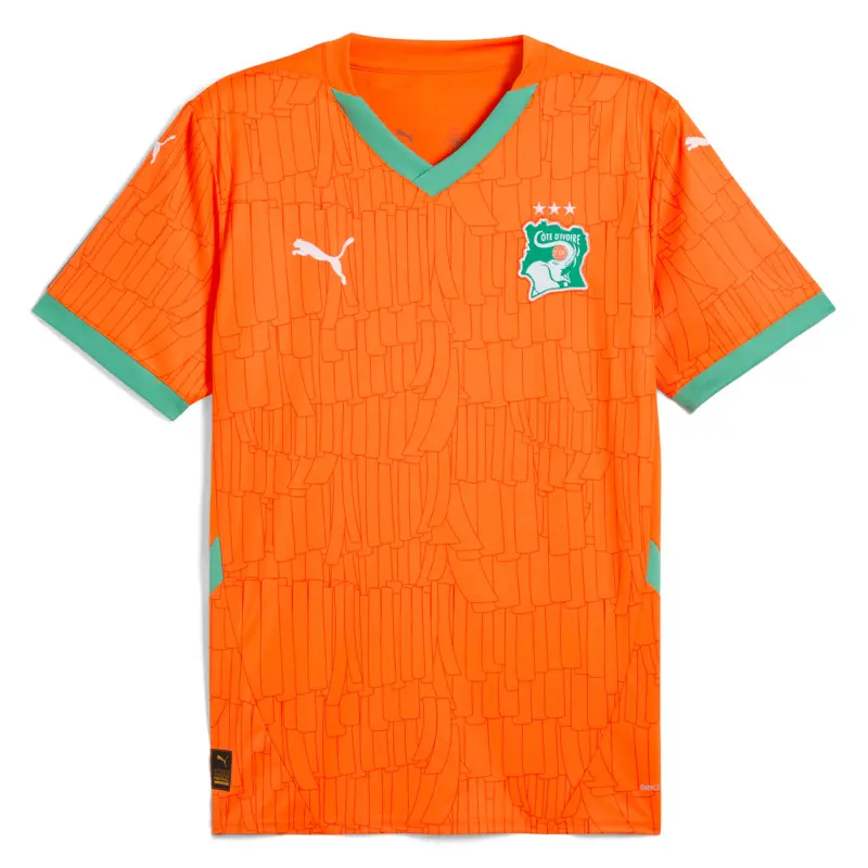 England Footbalkits Ivory Coast National Team Puma 2025 Home Replica Jersey – Orange – Official World Cup Football Kits