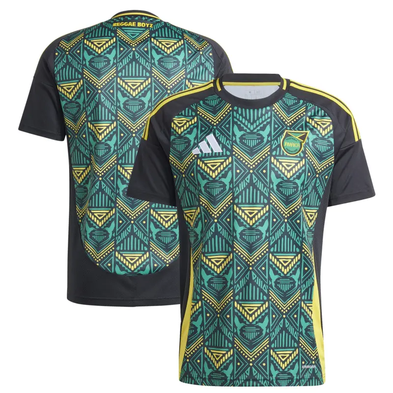 England Footbalkits Jamaica National Team adidas 2024 Away Replica Jersey – Black – Official World Cup Football Kits