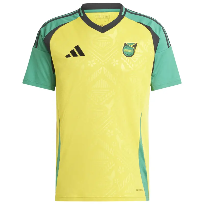 England Footbalkits Jamaica National Team adidas 2024 Home Replica Jersey – Yellow – Official World Cup Football Kits