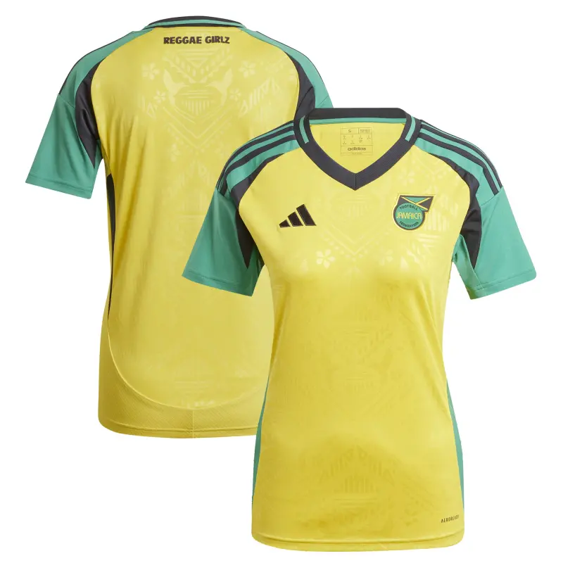 England Footbalkits Jamaica National Team adidas Women’s 2024 Home Replica Jersey – Yellow – Official World Cup Football Kits