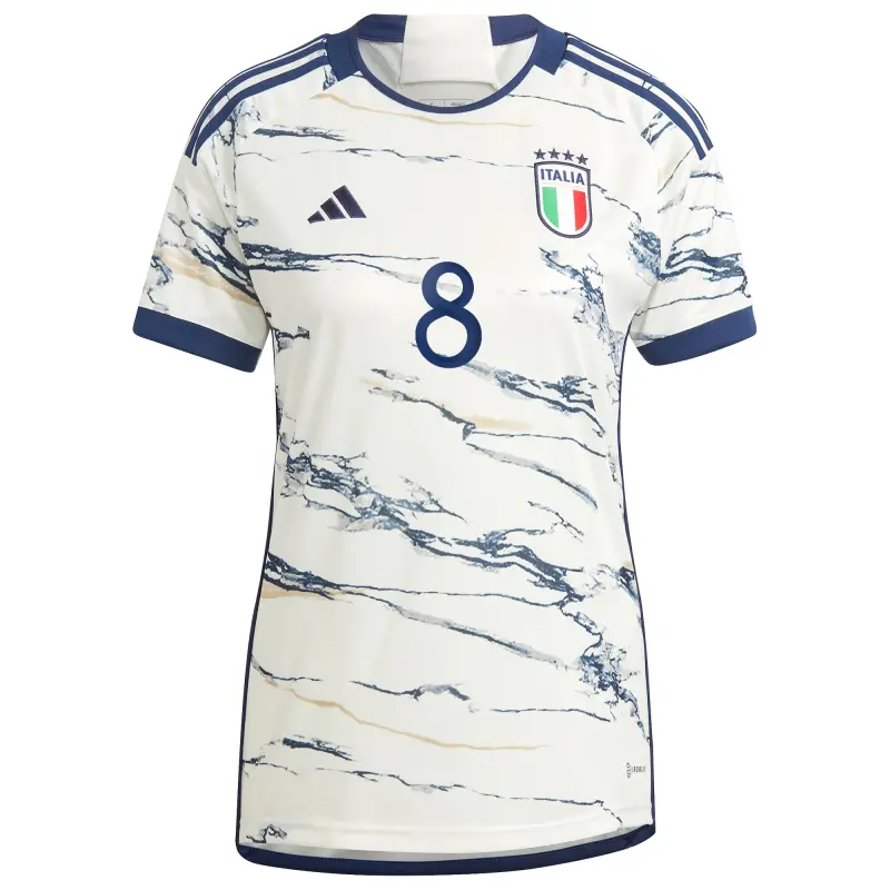 England Footbalkits Jorginho Italy National Team adidas Women’s 2023 Away Replica Jersey – White – Official World Cup Football Kits