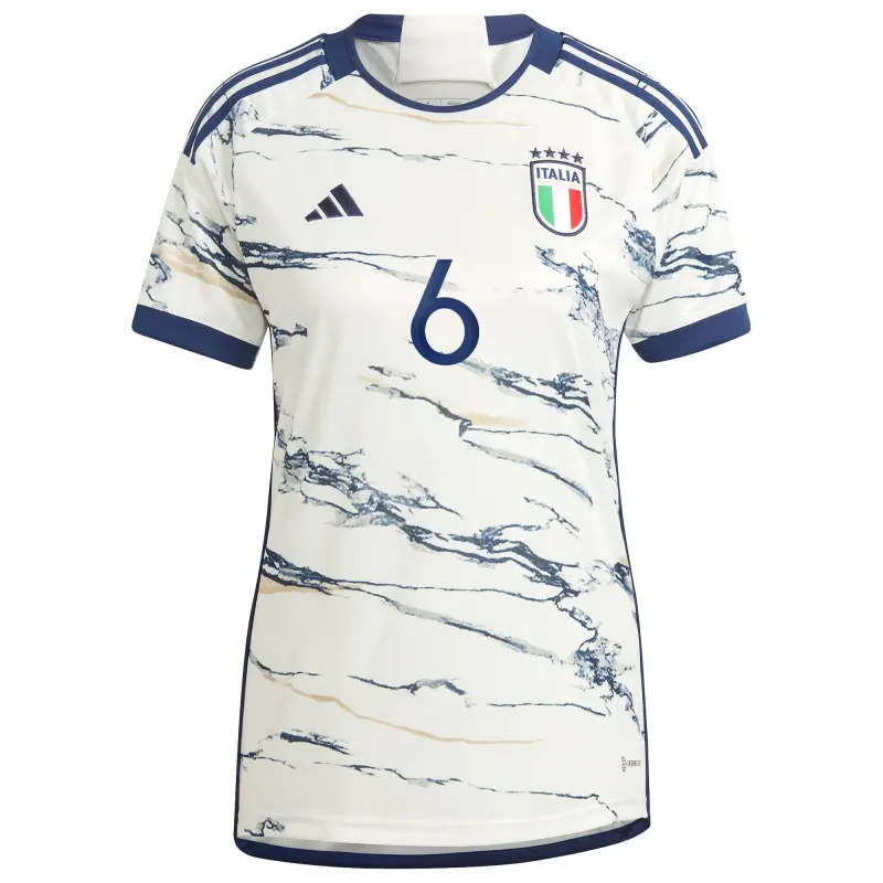 England Footbalkits Marco Verratti Italy National Team adidas Women’s 2023 Away Replica Jersey – White – Official World Cup Football Kits