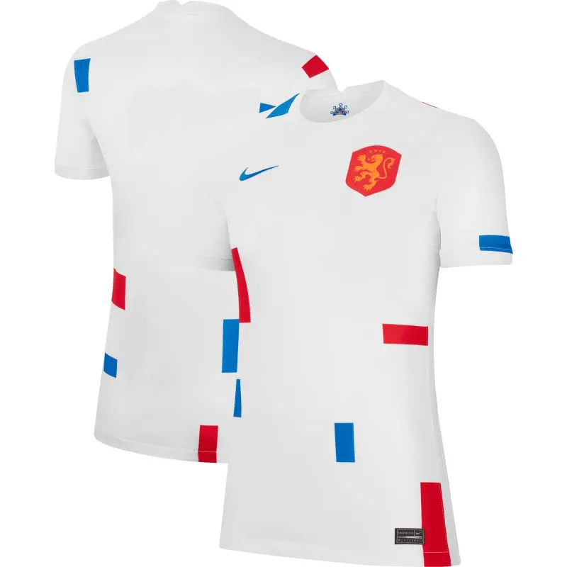 England Footbalkits Netherlands Women’s National Team Nike Women’s 2022/23 Away Replica Blank Jersey – White – Official World Cup Football Kits