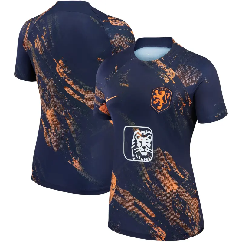 England Footbalkits Netherlands Women’s National Team Nike Women’s 2023 Pre-Match Top – Navy – Official World Cup Football Kits