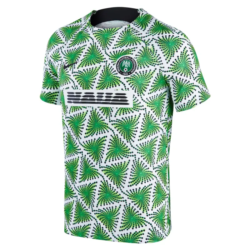 England Footbalkits Nigeria National Team Nike 2022/23 Pre-Match Top – White – Official World Cup Football Kits