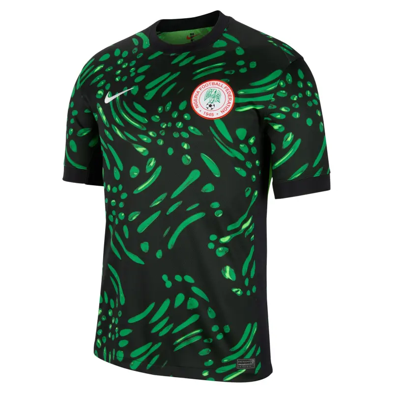 England Footbalkits Nigeria National Team Nike 2024 Away Replica Jersey – Black – Official World Cup Football Kits