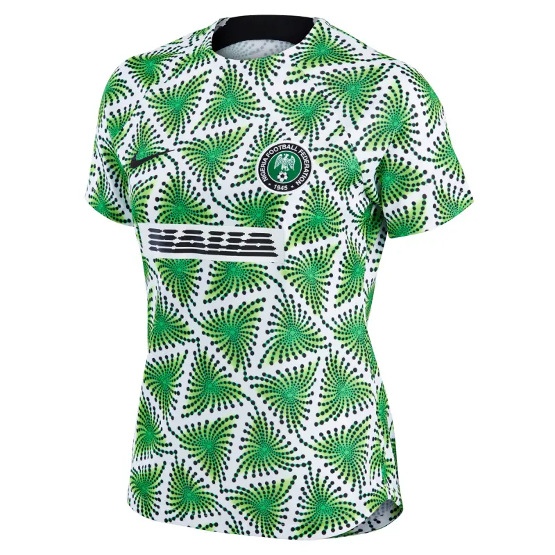 England Footbalkits Nigeria National Team Nike Women’s 2022 Pre-Match Top – Green – Official World Cup Football Kits