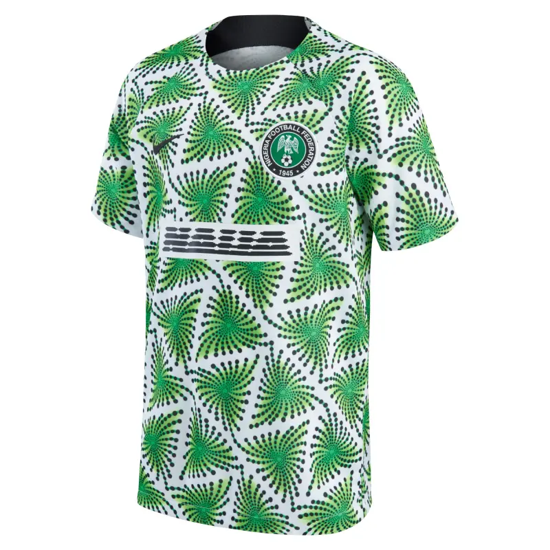 England Footbalkits Nigeria National Team Nike Youth Pre-Match Top – White – Official World Cup Football Kits