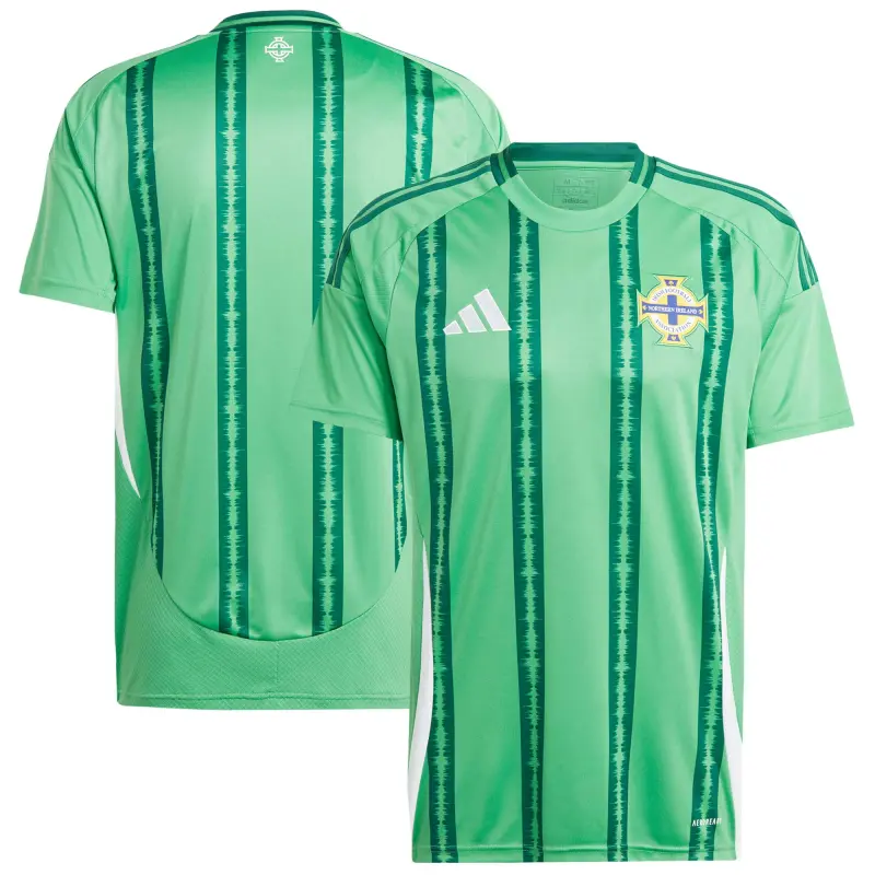 England Footbalkits Northern Ireland National Team adidas 2024 Home Replica Jersey – Green – Official World Cup Football Kits