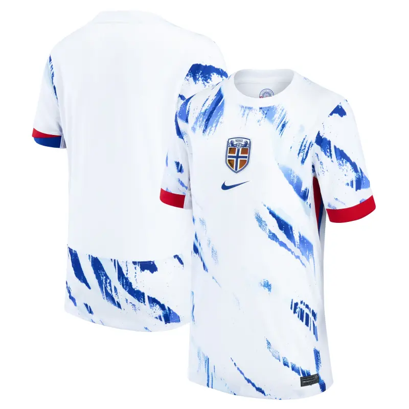 England Footbalkits Norway National Team Nike Youth 2024 Away Replica Blank Jersey – White – Official World Cup Football Kits