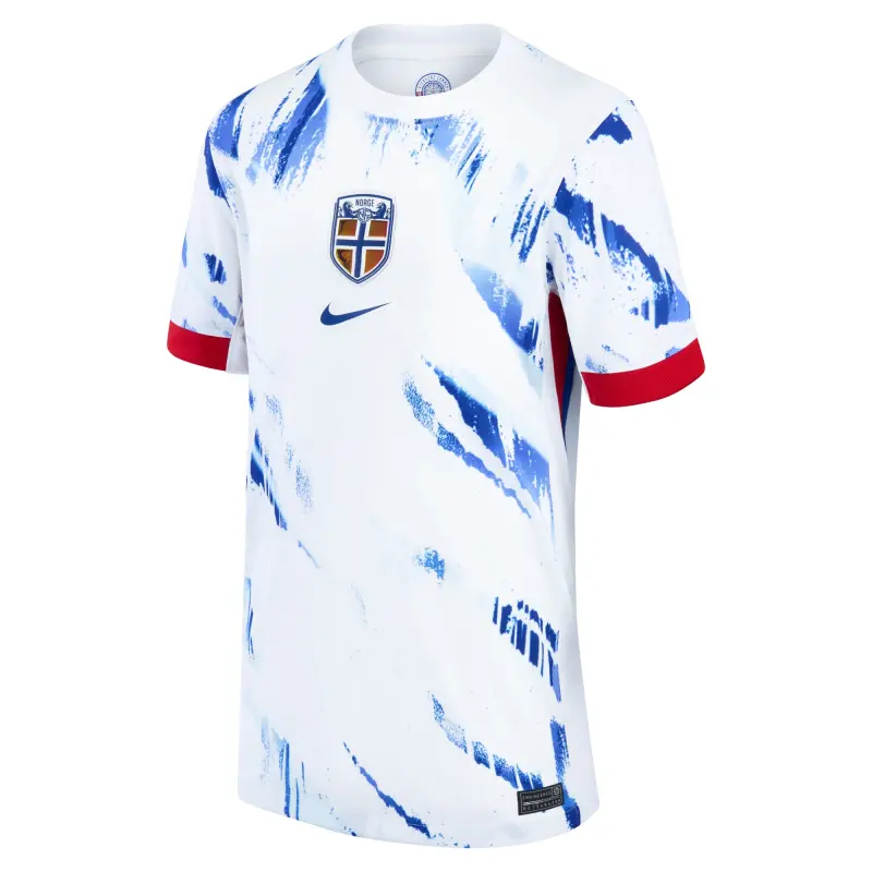 England Footbalkits Norway National Team Nike Youth 2024 Away Replica Blank Jersey – White – Official World Cup Football Kits