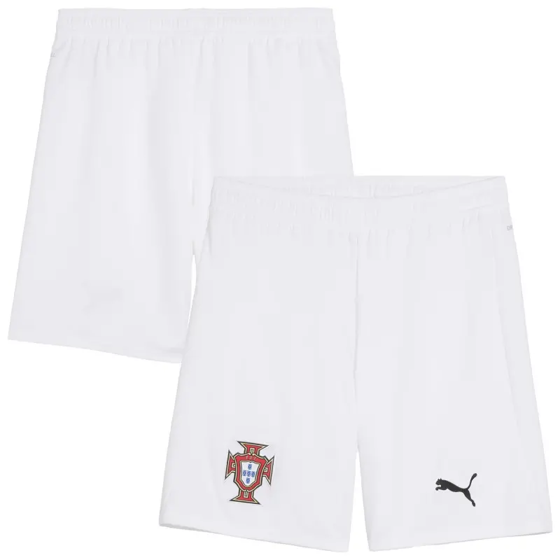 England Footbalkits Portugal National Team Puma 2025 Away Replica Shorts – White – Official World Cup Football Kits