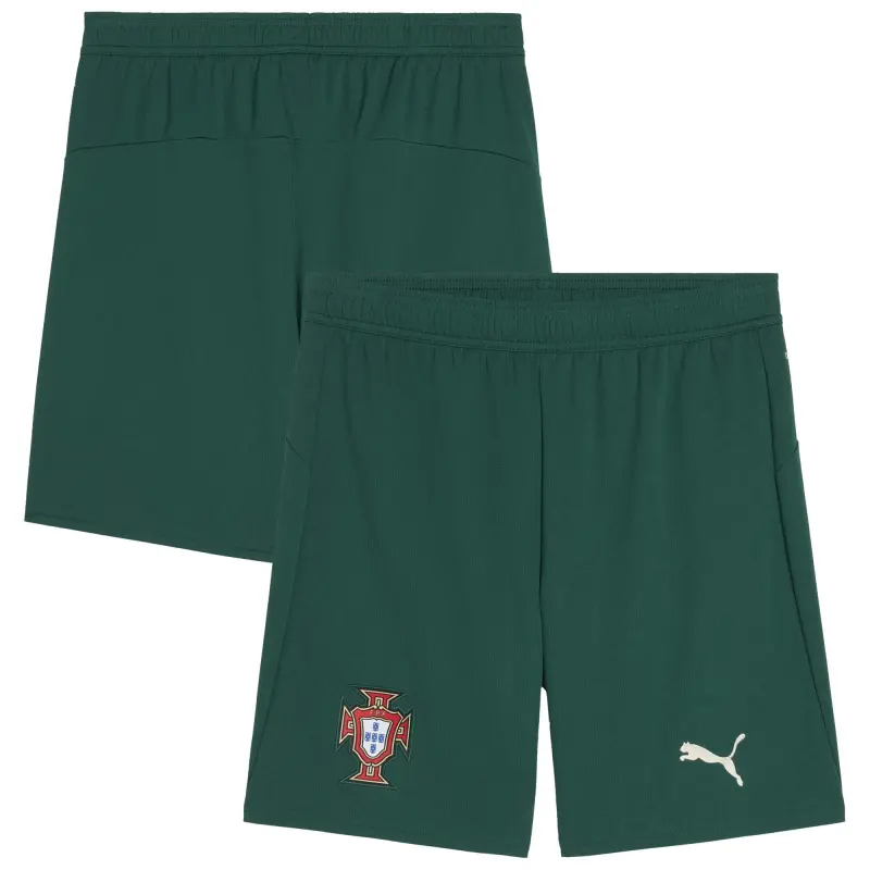 England Footbalkits Portugal National Team Puma 2025 Home Replica Shorts – Green – Official World Cup Football Kits