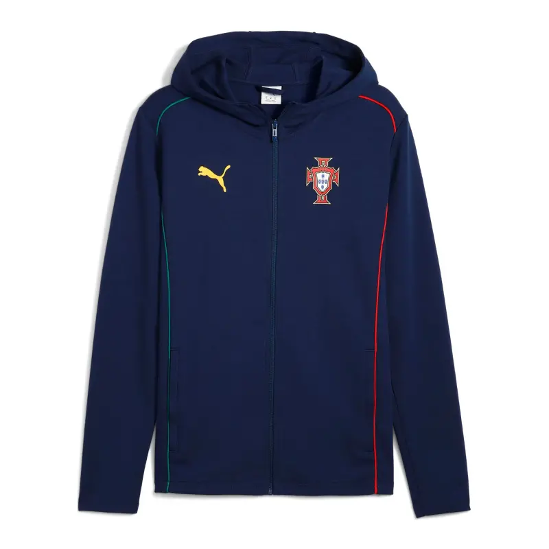 England Footbalkits Portugal National Team Puma Casuals Full-Zip Hoodie – Navy – Official World Cup Football Kits