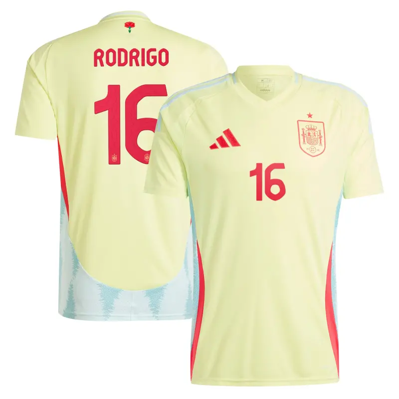 England Footbalkits Rodrigo Spain National Team adidas 2024 Away Authentic Jersey – Yellow – Official World Cup Football Kits