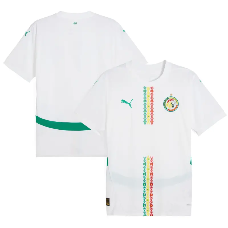 England Footbalkits Senegal National Team Puma 2025 Home Replica Jersey – White – Official World Cup Football Kits