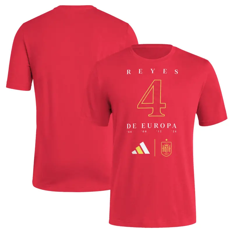 England Footbalkits Spain National Team adidas 2024 European Champions T-Shirt – Red – Official World Cup Football Kits