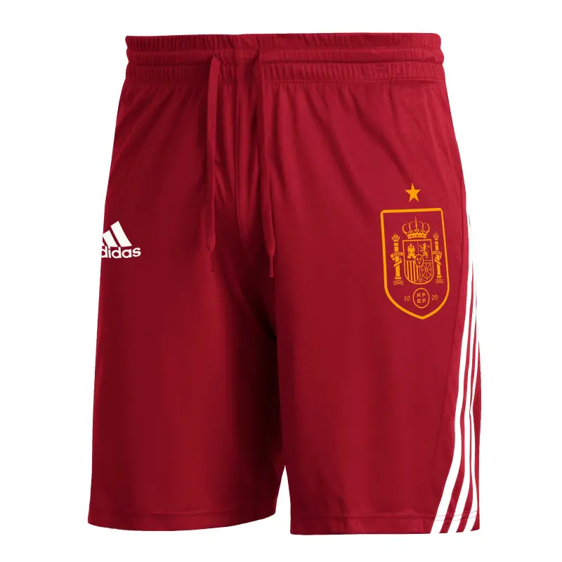 England Footbalkits Spain National Team adidas Club Crest Three-Stripe AEROREADY Shorts – Red – Official World Cup Football Kits
