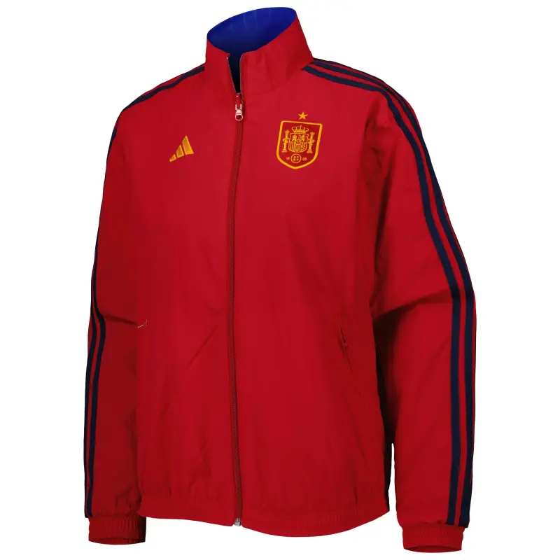 England Footbalkits Spain National Team adidas Women’s Anthem AEROREADY Reversible Full-Zip Jacket – Red/Blue – Official World Cup Football Kits