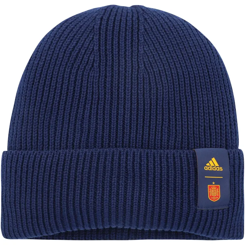 England Footbalkits Spain National Team adidas Woolie Cuffed Knit Hat – Navy – Official World Cup Football Kits