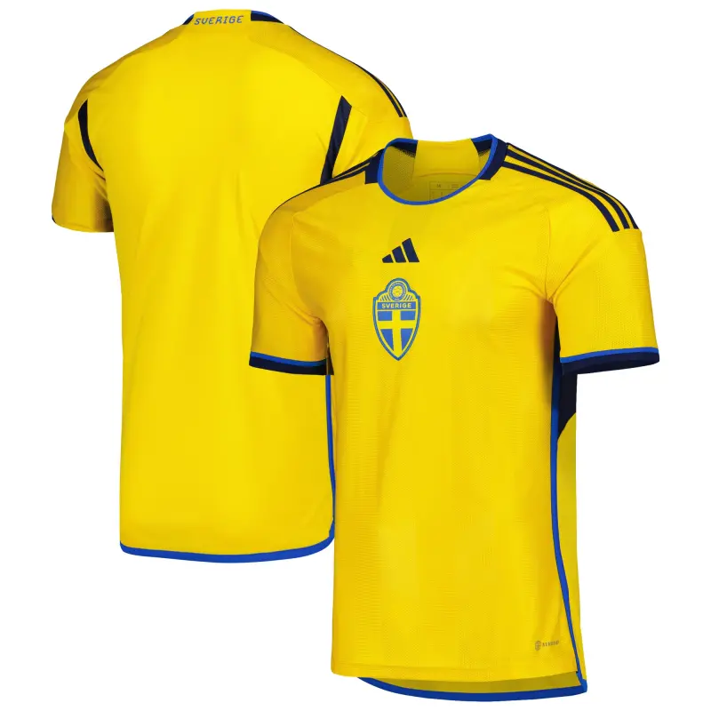 England Footbalkits Sweden National Team adidas 2022/23 Home Replica Jersey – Yellow – Official World Cup Football Kits