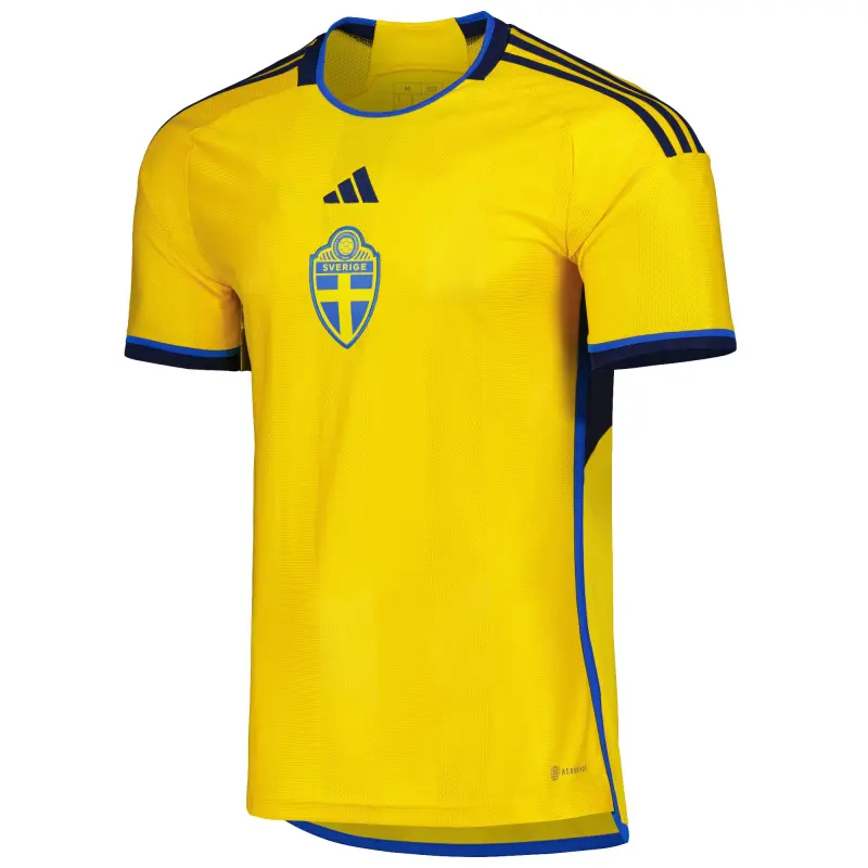 England Footbalkits Sweden National Team adidas 2022/23 Home Replica Jersey – Yellow – Official World Cup Football Kits